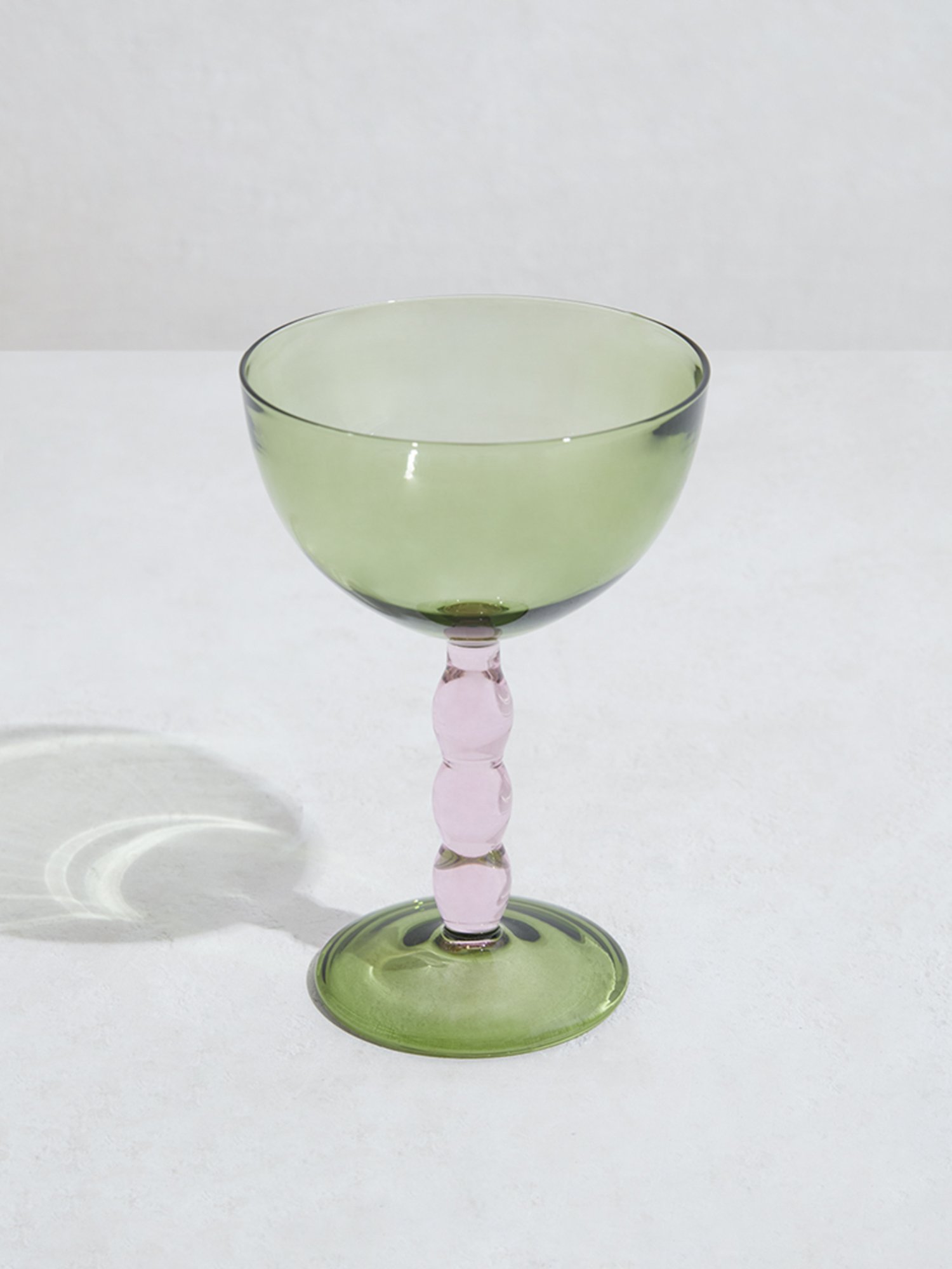 Westside Home Pink & Green Cocktail Glass
