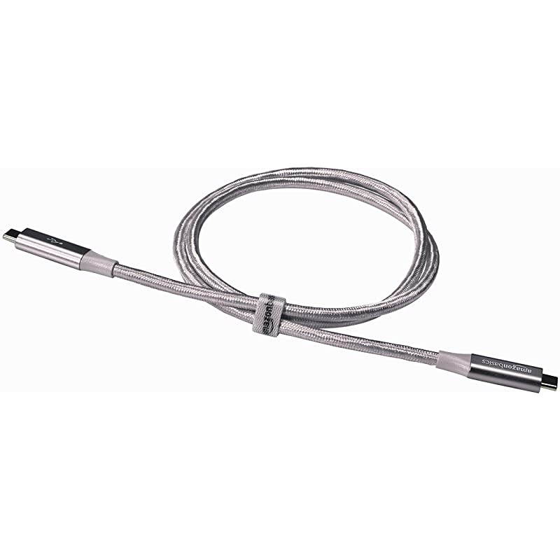 Double Braided Nylon USBC to USBC 31 Gen 2 10Gbps Fast Charging Cable 3A 3Foot Dark Grey