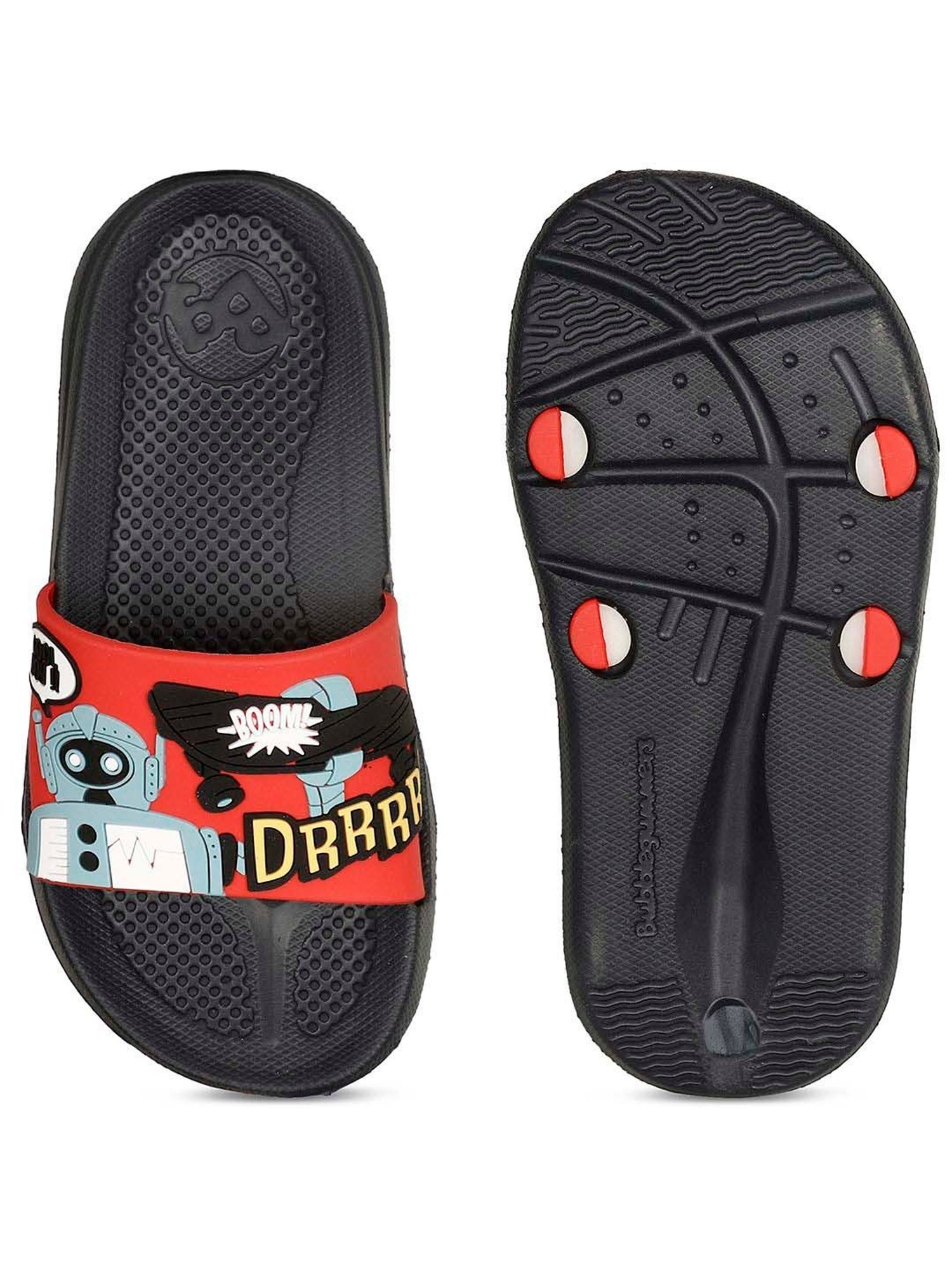 Bubblegummers by Bata Kids Red & Black Casual Slides