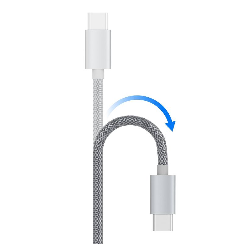 Just Wireless 3.4A/17W 2-Port USB-C & QC3.0 Car Charger with 6ft Braided Type-C to USB Cable -Slate