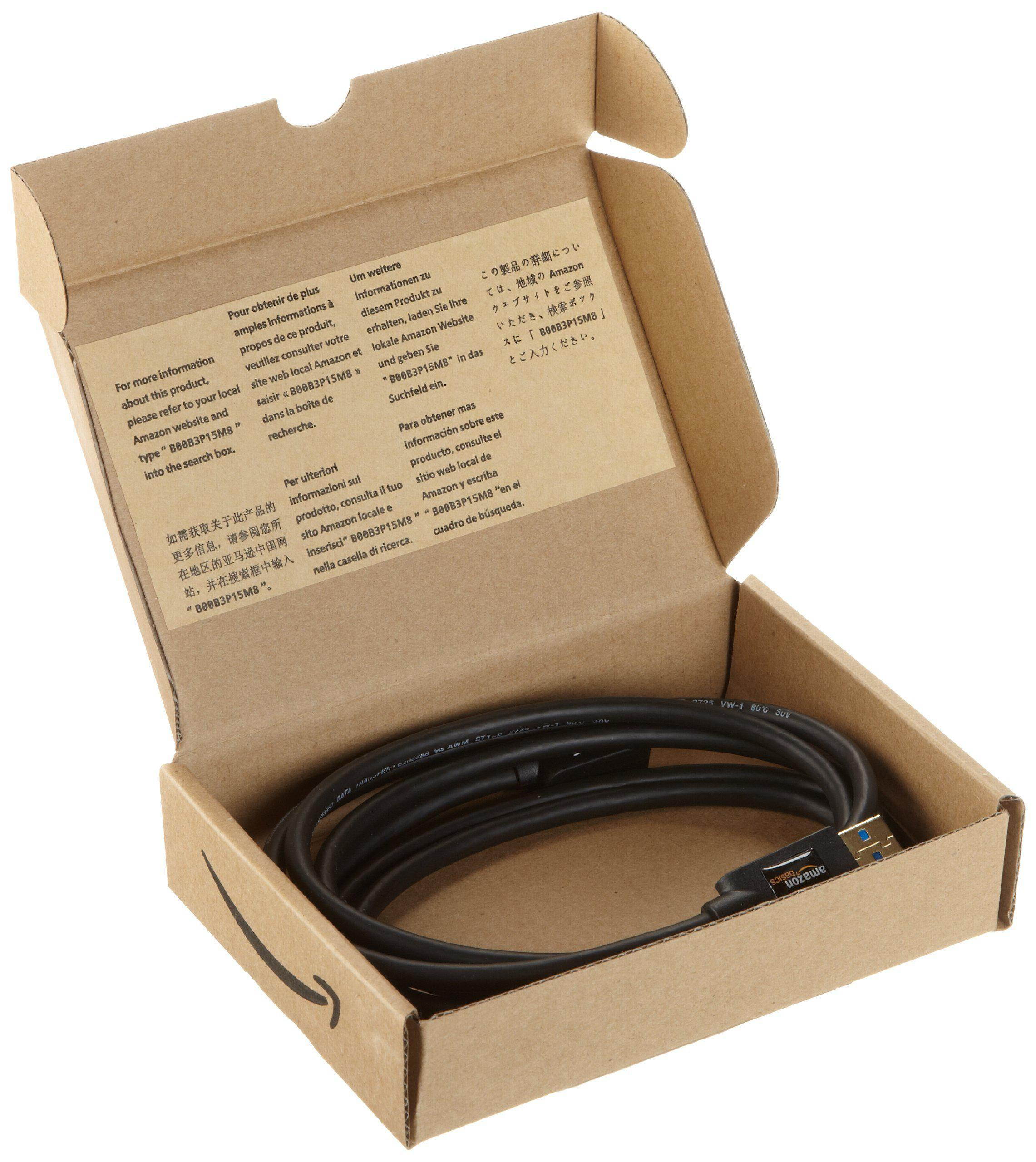 AmazonBasics USB 3.0 Extension Cable - A-Male to A-Female Adapter Cord - 6.5 Feet (2 meters)