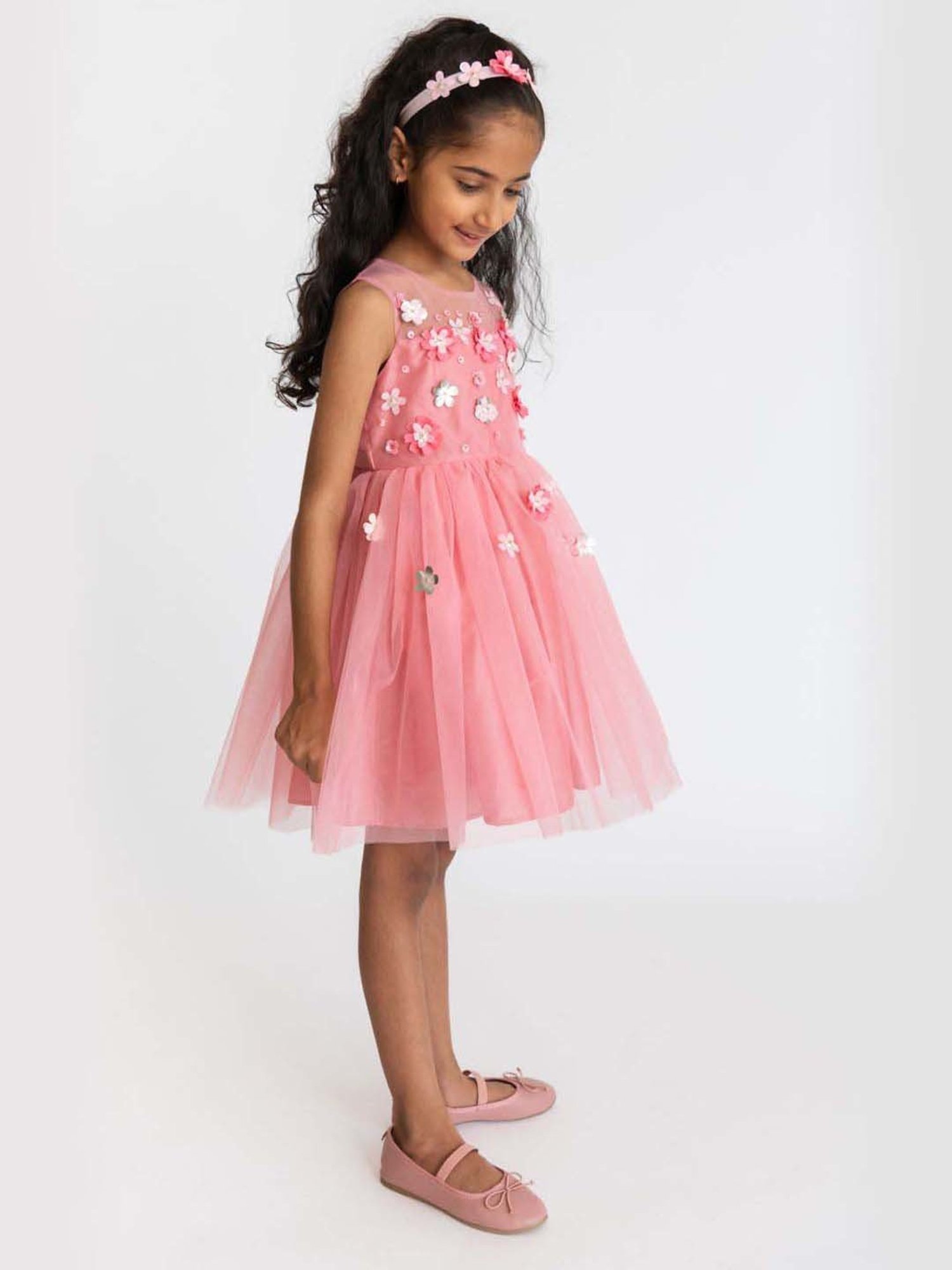 A Little Fable Pink Applique Dress