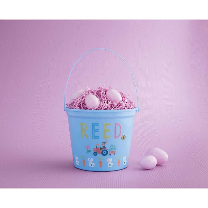 Jumbo Plastic Easter Bucket Printed Boarder with Stickers White - Spritz™