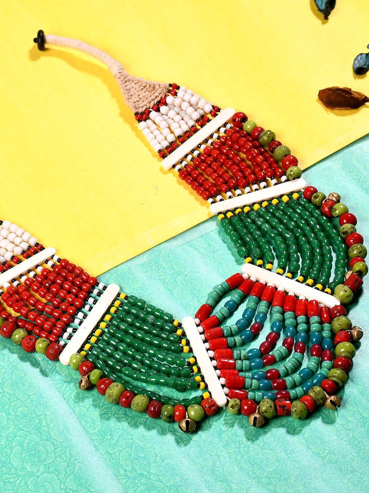 Imli Street Multicolor Vintage Naga Beaded Tribal Necklace