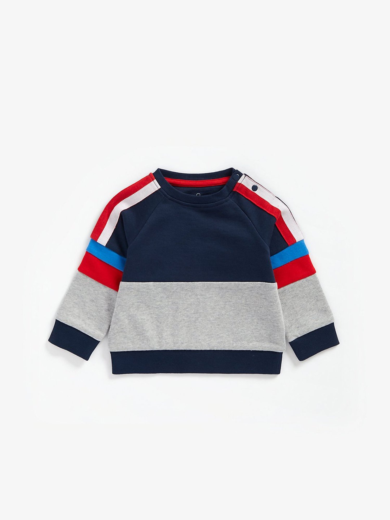 Mothercare Kids Multicolor Color Block Full Sleeves Sweatshirt