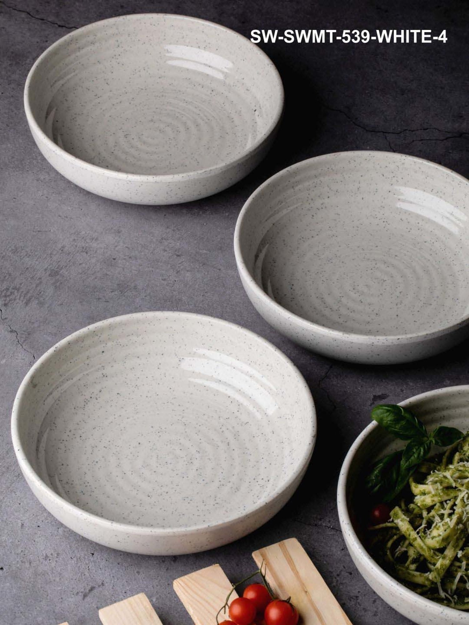 Goodhomes White Melamine Deep Plate - Set of 4