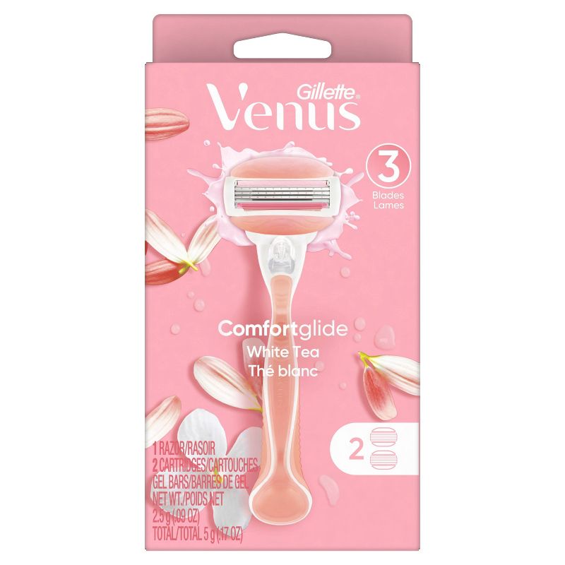 Venus ComfortGlide White Tea Women's Razor + 2 Razor Blade Refills