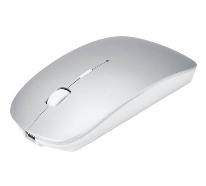 Rechargeable Wireless Mouse, 2.4G Slim Mute Silent Click Noiseless Optical Mouse with USB Receiver Compatible with Notebook, PC, Laptop, Computer, MacBook