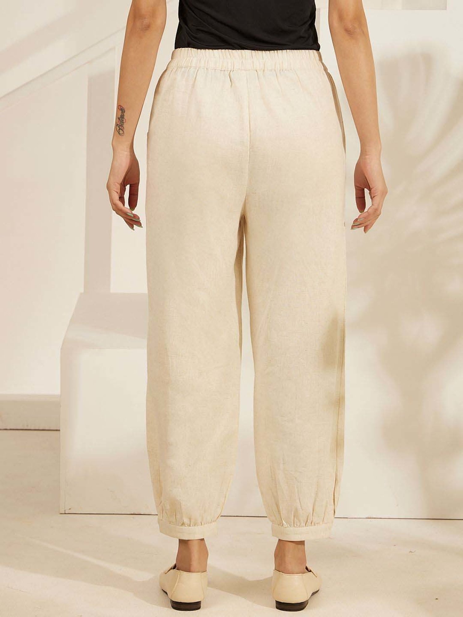 Daali Off White Cotton Regular Fit Salwar