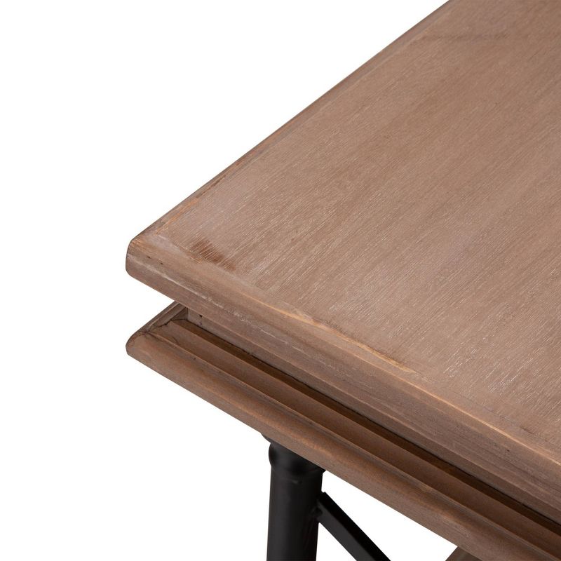 French Vintage Antiqued Finish Accent Table/Side Table Brown - Glitzhome