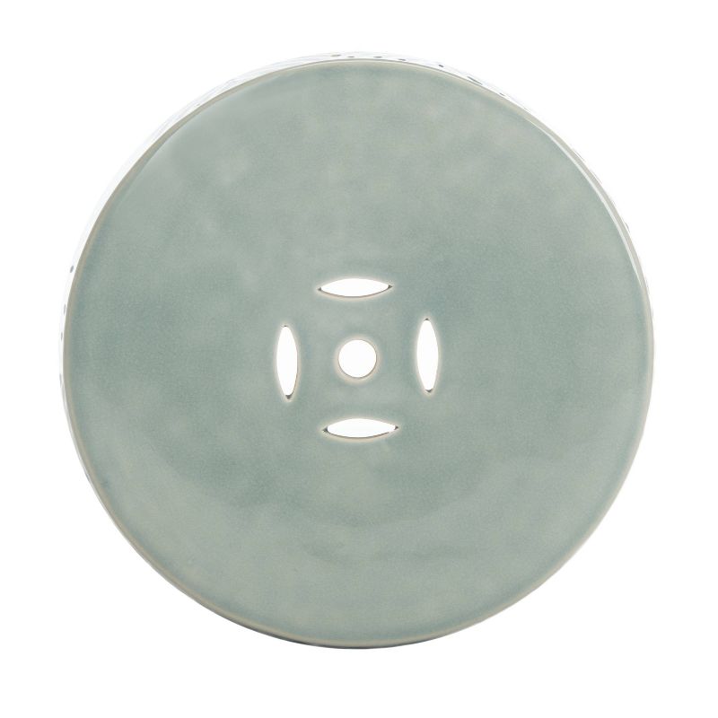 Avila Marble Garden Stool - Dark Gray Marble - Safavieh