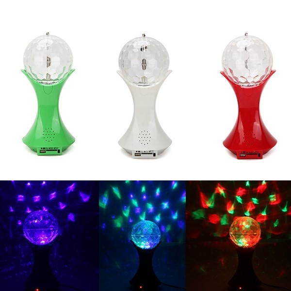 World Cup Rotating RGB LED Stage Light With Sound Mode MP3 Remote Controller U Disk White