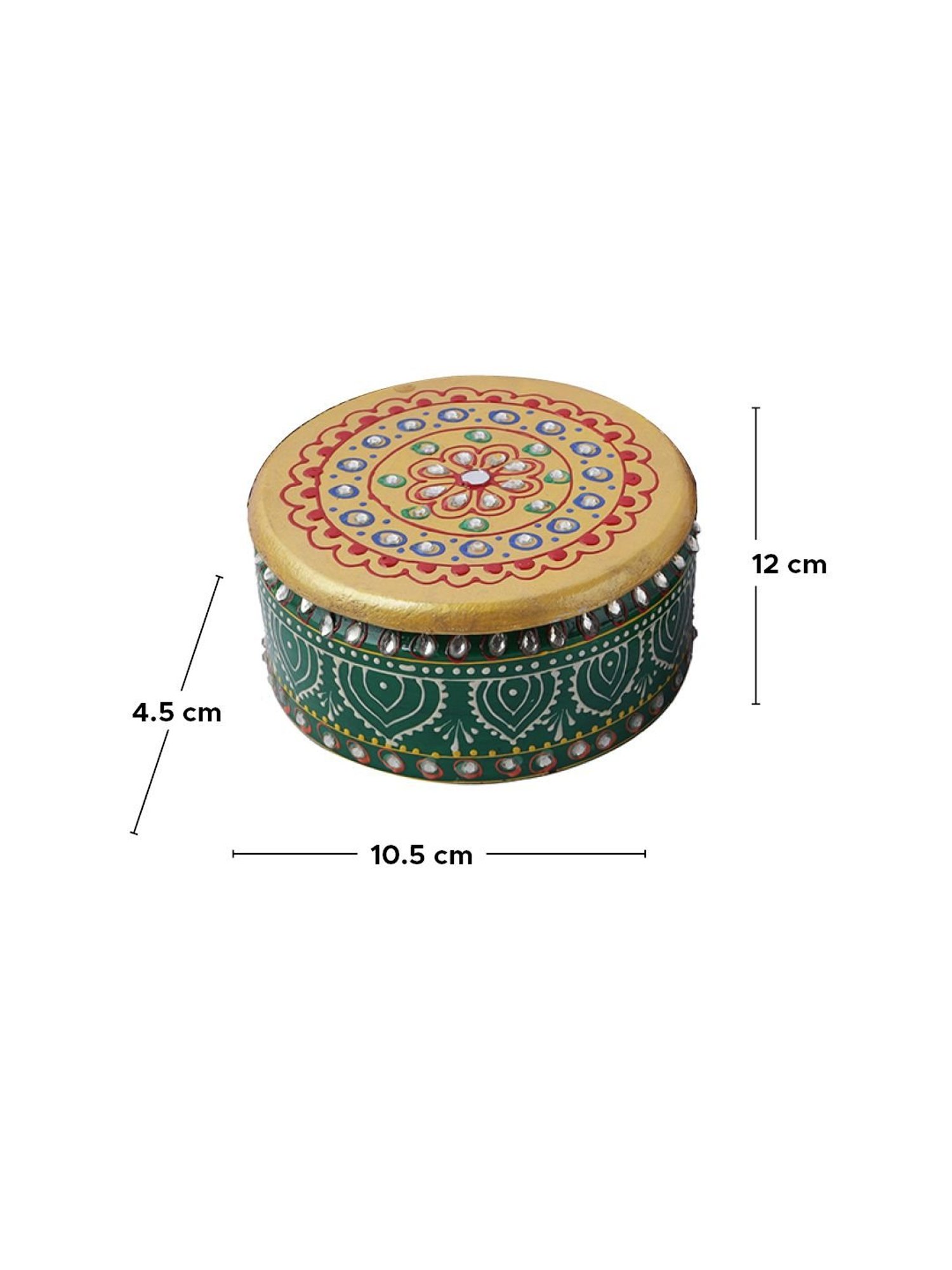 Aapno Rajasthan Red Wooden Tray with 4 Jars