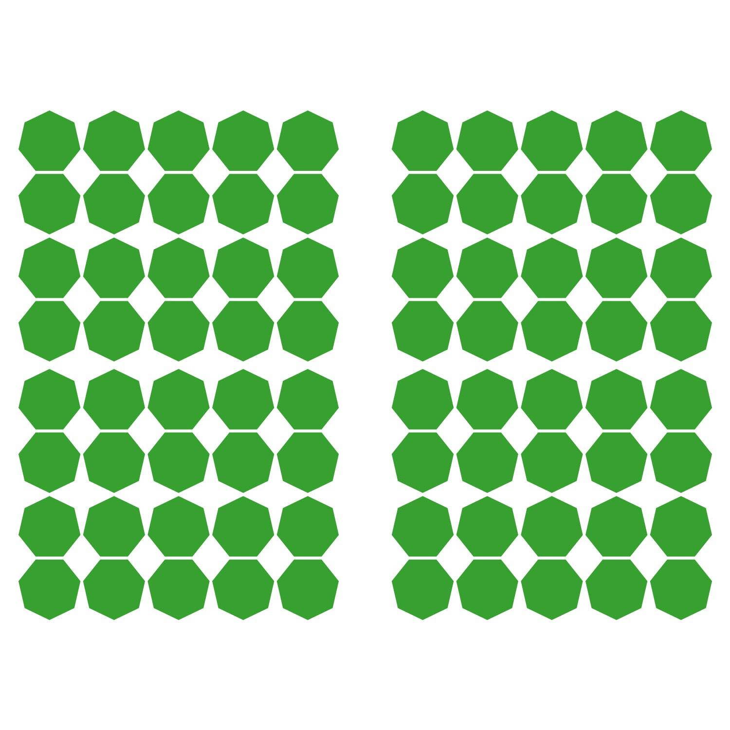 LiteMark 3.5 Inch Yellow Heptagon Decals - Pack of 18