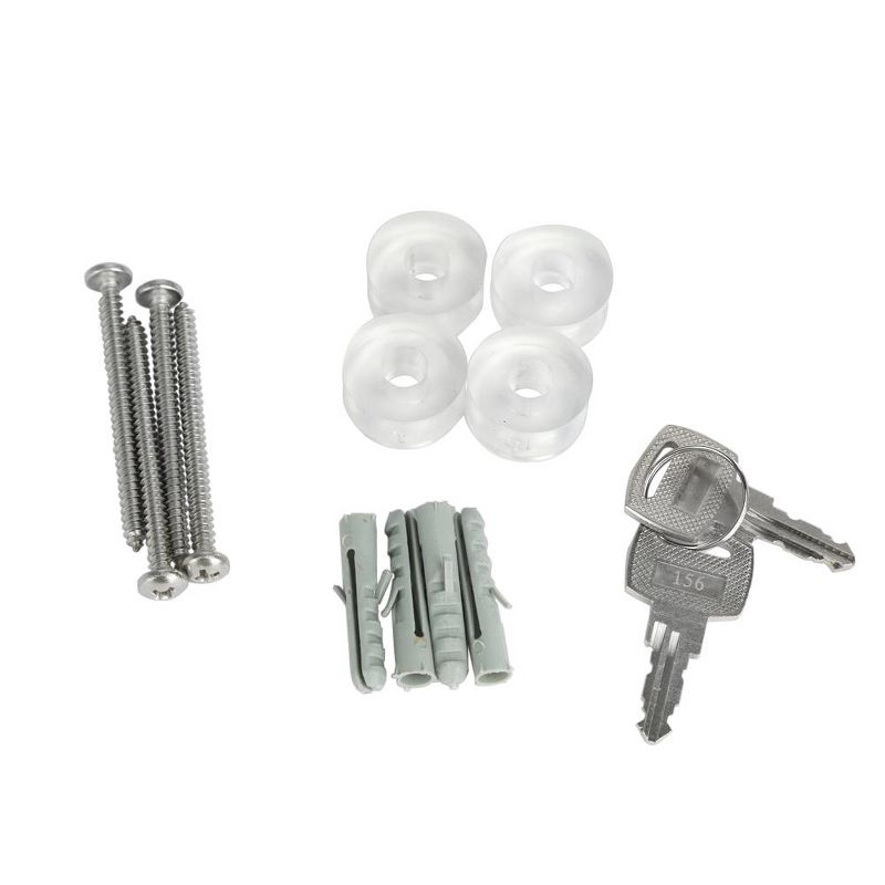 SereneLife SLMAB08 Home Indoor Outdoor Galvanized Steel Metal Wall Mount Secure Locking Mailbox Magazine Newspaper Holder with Keys, Silver