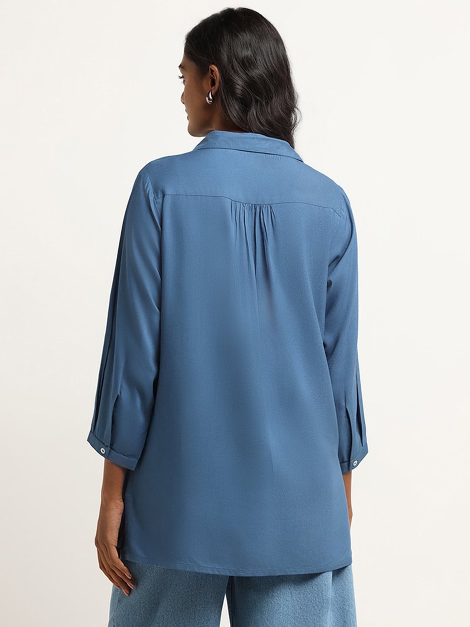 Utsa by Westside Blue Floral Embroidered Kurti