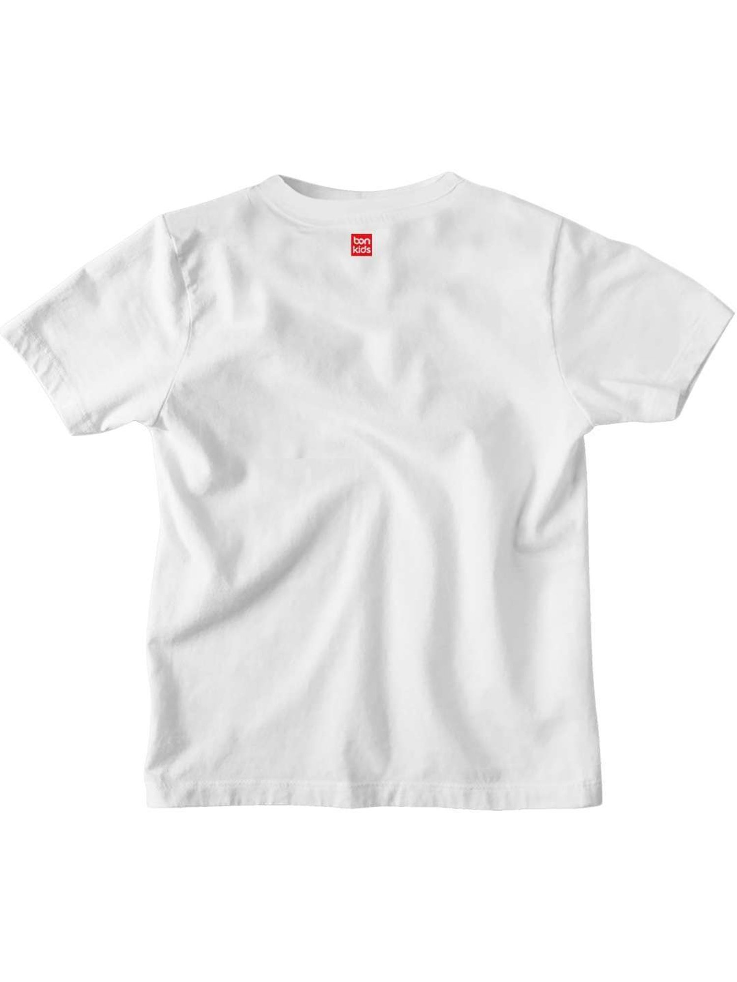 Bonkids White Cotton Bura Na Mano Printed T-Shirt