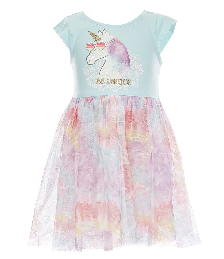 Zunie Little Girls 2T-6X Unicorn Rainbow Tutu Dress