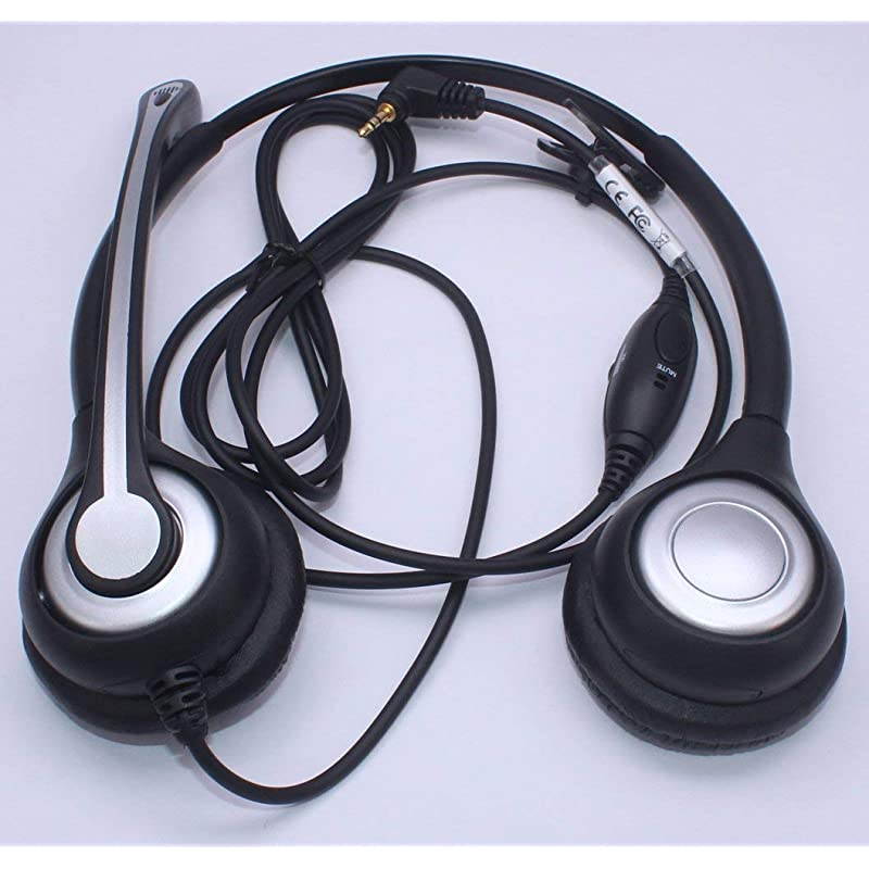 Telephone Headset with 25mm Jack Noise Cancelling Microphone Volume Mute Controls Wired Office Phone Headset for Panasonic ATT RCA Vtech Polycom Cisco Uniden Cordless Dect PhonesC602P1