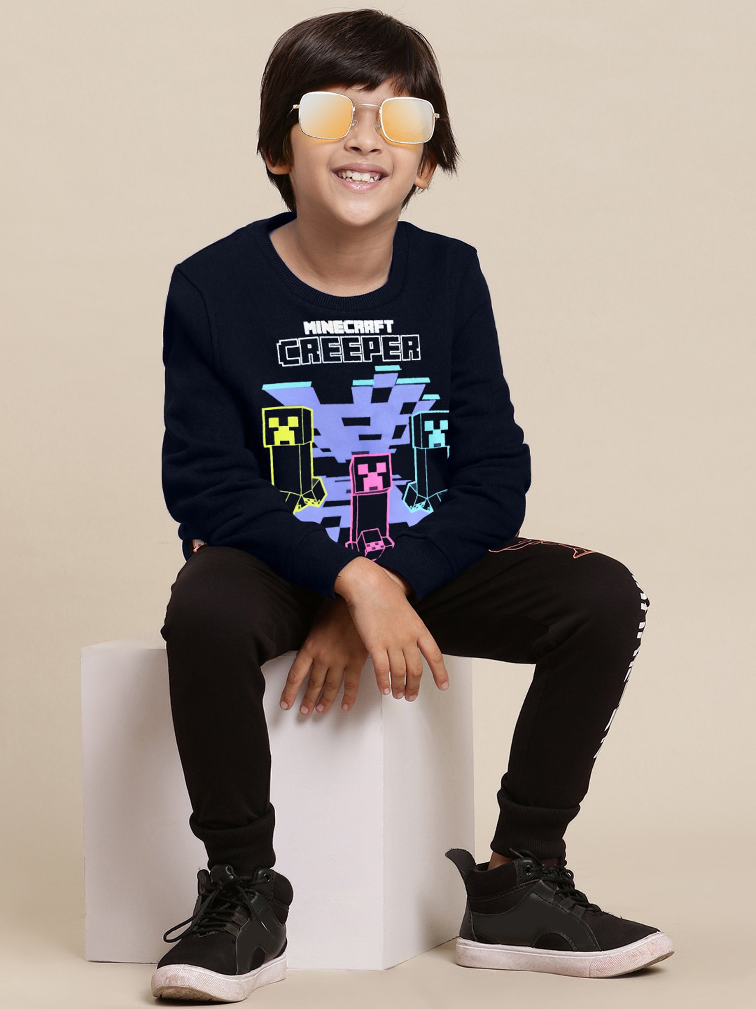 Kidsville Minecraft Printed Multicolor Sweatshirt For Boys