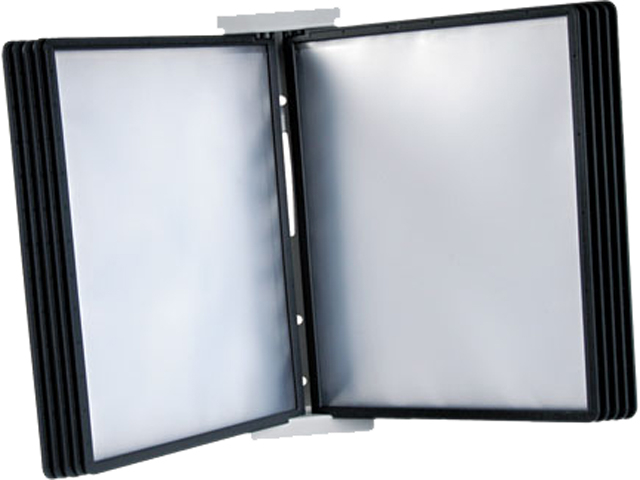 Durable 5612-01 InstaView Expandable Desktop Reference System with Black Borders, 10 Panels