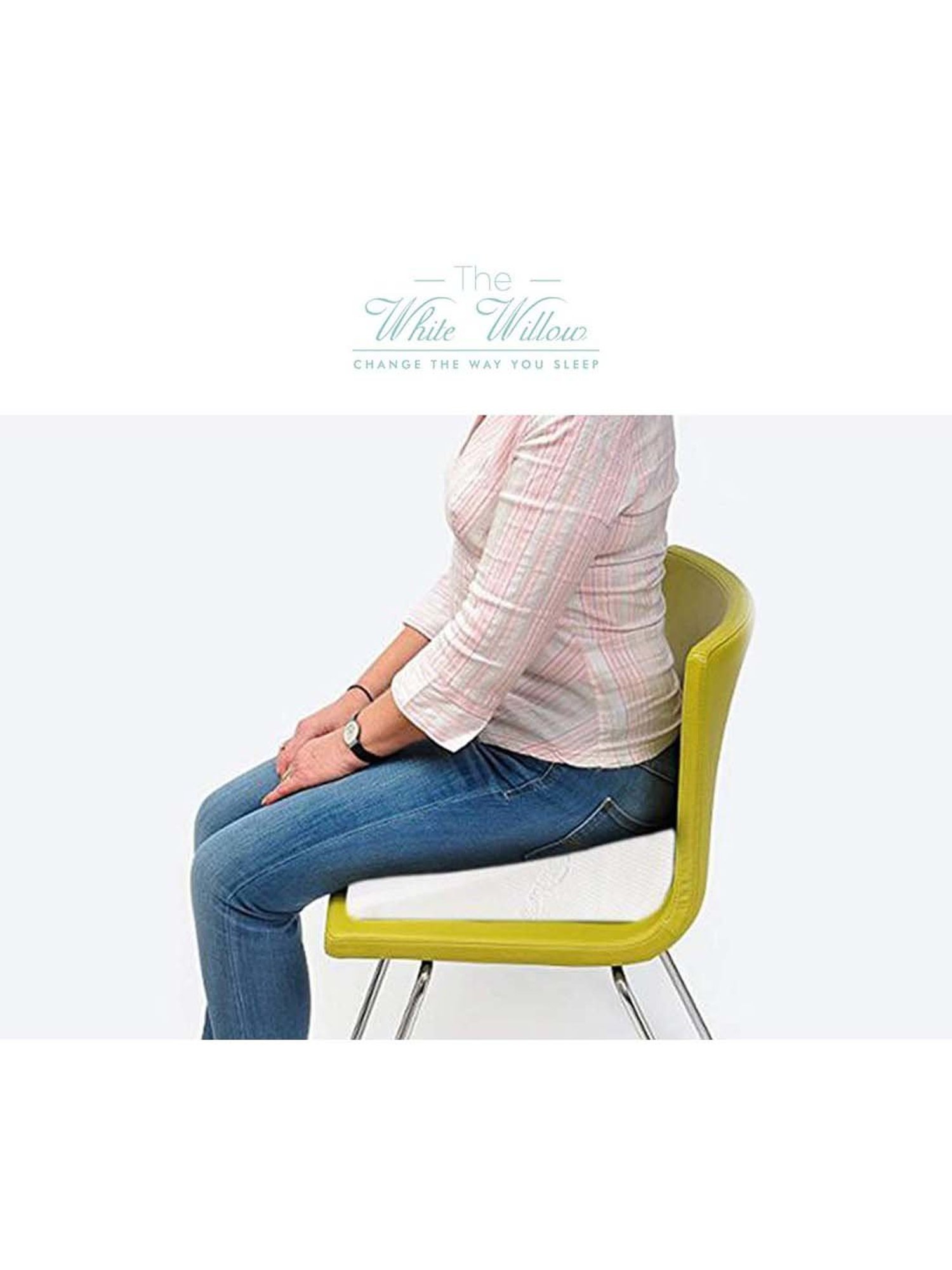 The White Willow White Wedge Seat Cushion - Set of 1