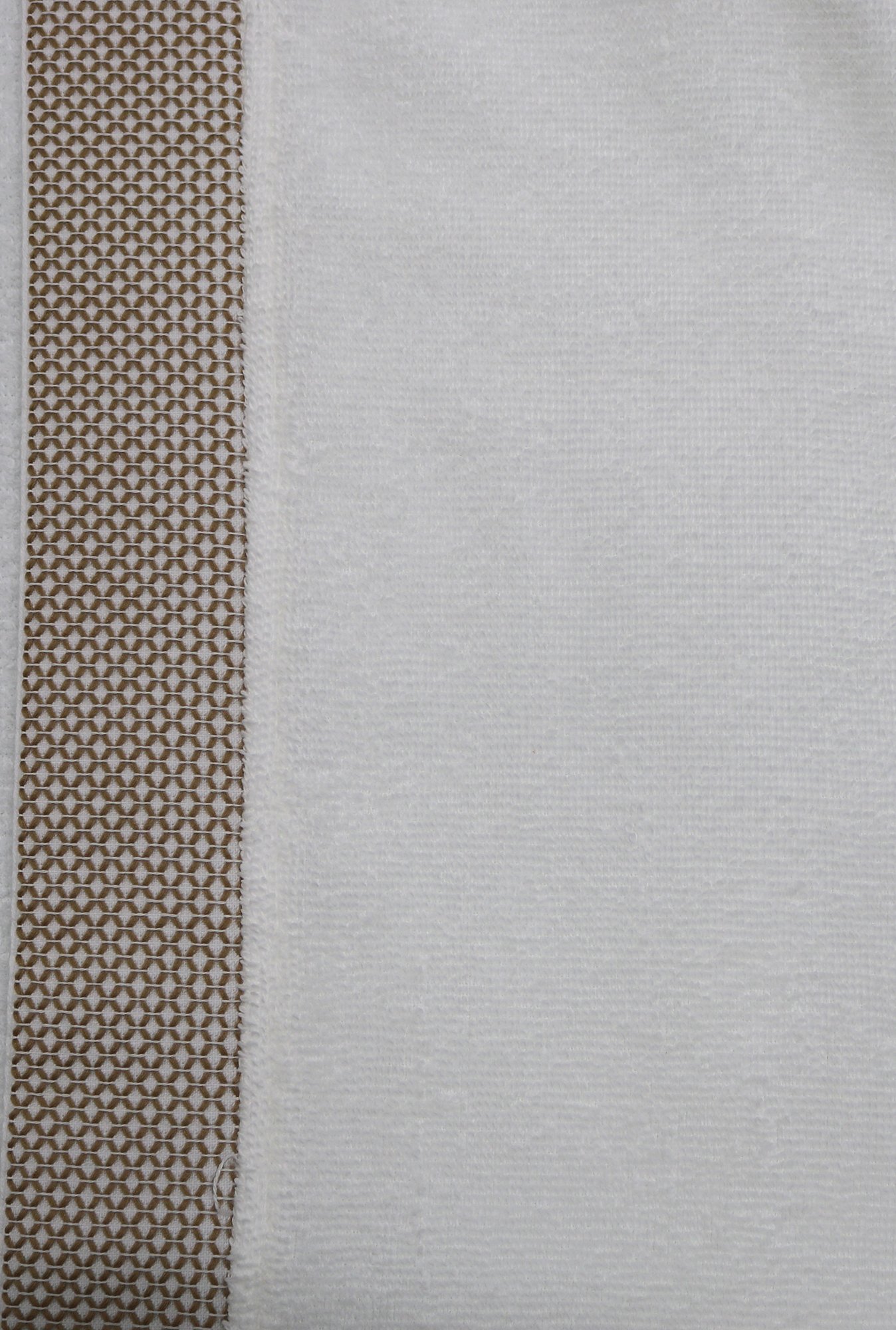 Spaces Hygro White & Beige Embroidered Cotton Wool Bathrobe - Set of 1