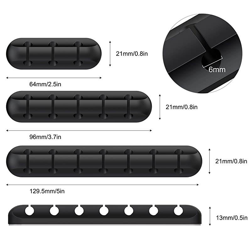 Cable Holder Clips 3Pack Cable Management Cord Organizer Clips Silicone Self Adhesive for Desktop USB Charging Cable Power Cord Mouse Cable Wire PC Office Home
