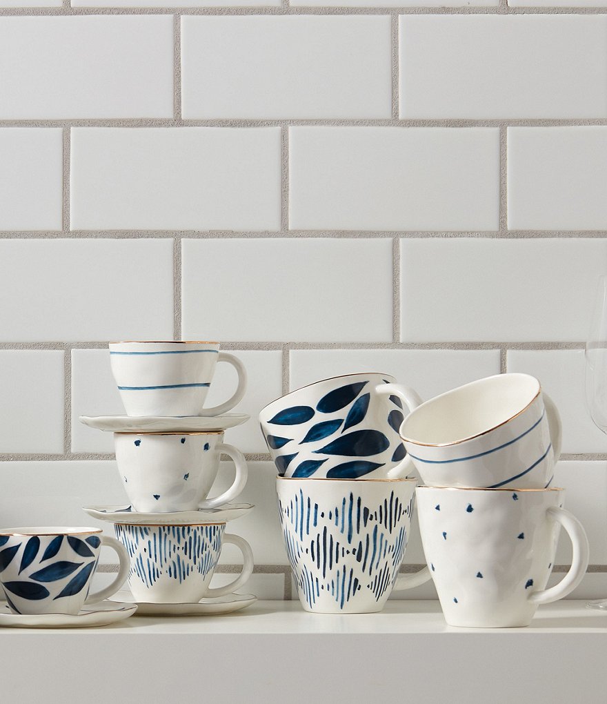 Lenox Blue Bay Assorted Dessert Mugs Set of 4