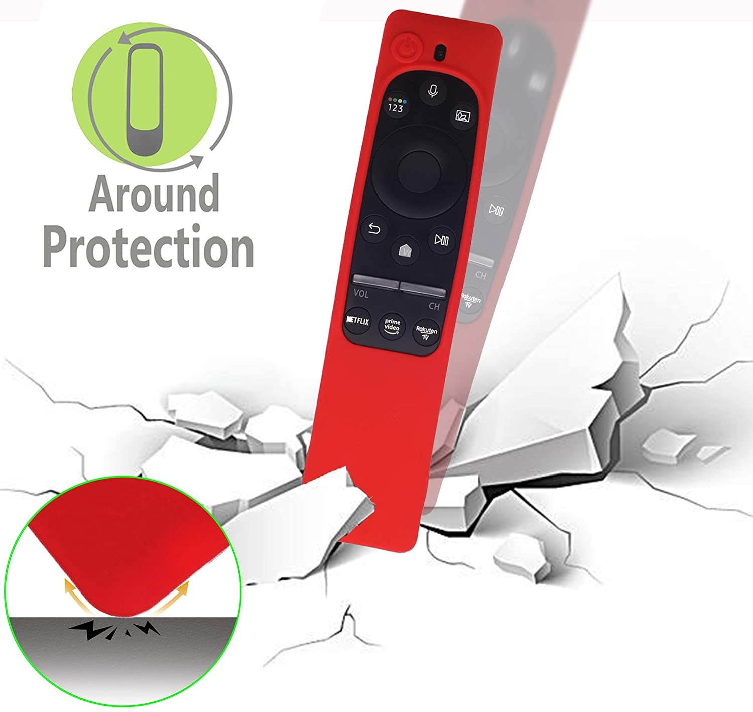 Silicone Protecitve Case Cover for Samsung Smart TV Remote Control BN59 Series, with Magnet Anti-Lost Shockproof Soft Anti Slip Shockproof Remote Control Skin Sleeve Protector (Luminus Green)