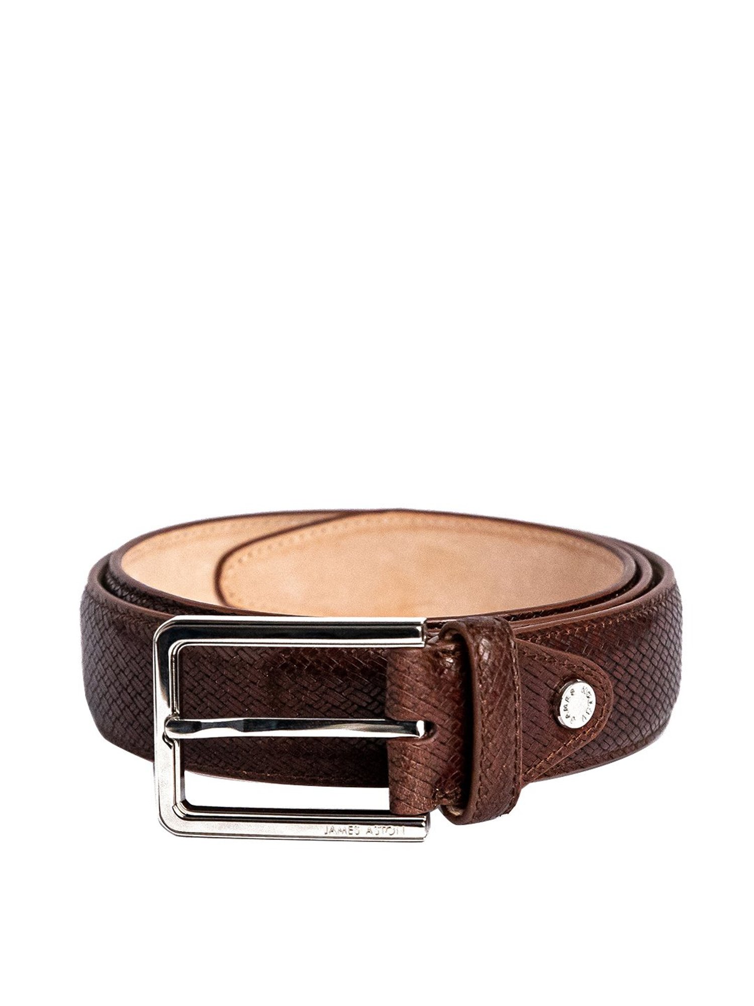 James Aston Brown Leather Waist Belt for Men