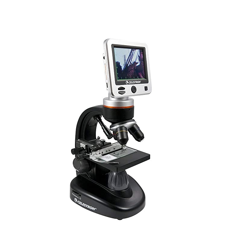 LCD Digital Microscope II Biological Microscope with a BuiltIn 5MP Digital Camera Adjustable Mechanical Stage Carrying Case and 1GB Micro SD Card