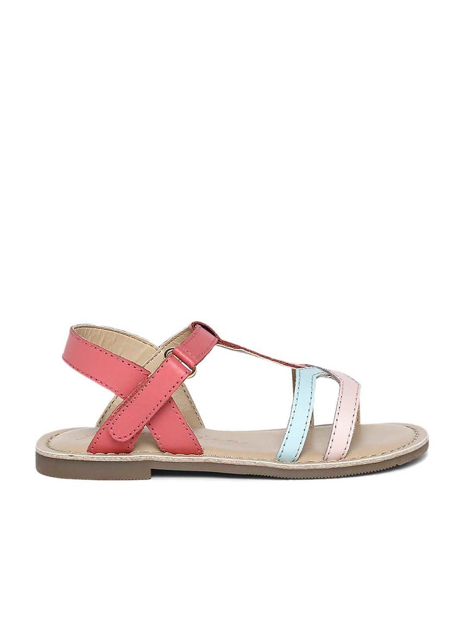 Aria Nica Kid's Play Date Pink & Blue Cross Strap Sandals