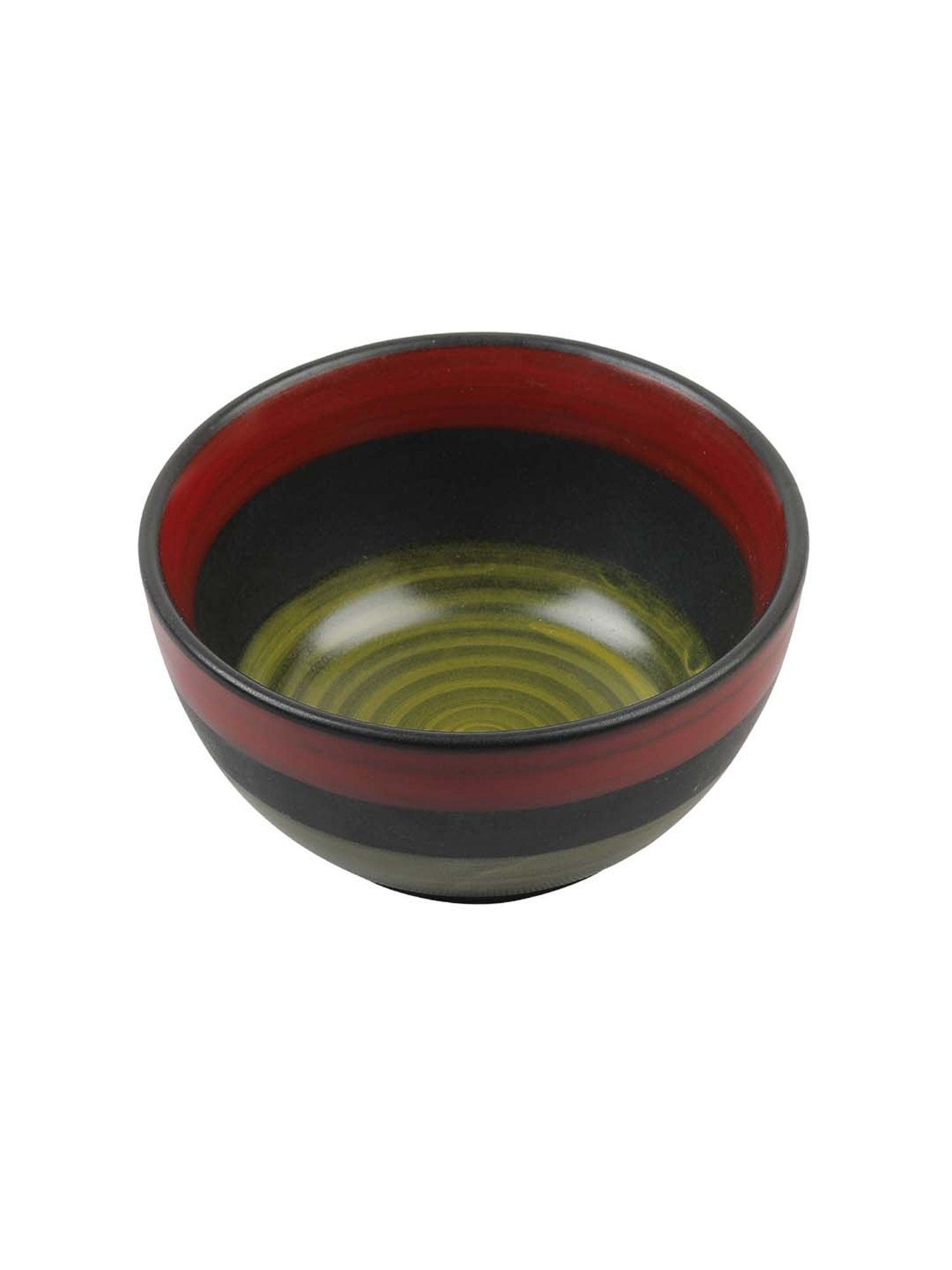 VarEesha Hunar Green & Red Ceramic Veg Bowls (150 ml) - Set of 4