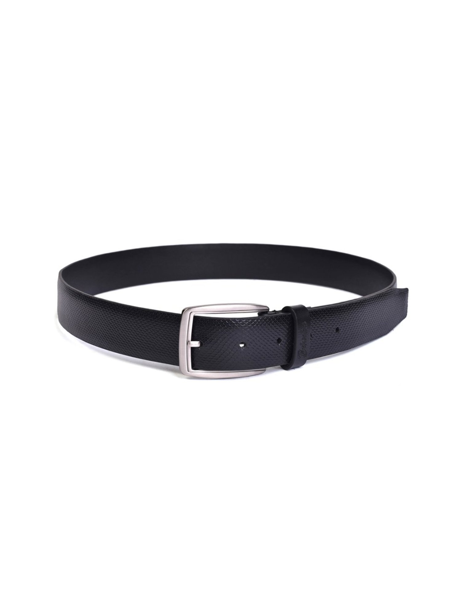 Crusset Black Leather Formal Belt for Men