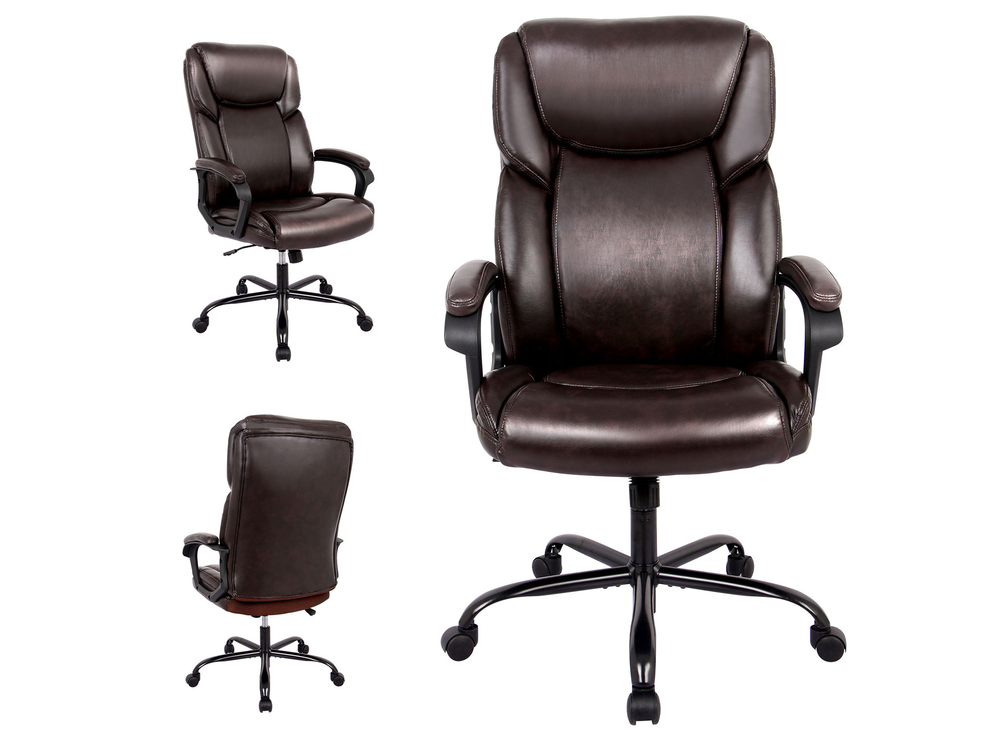 RIMIKING Office Chair - Executive Computer Task Desk Chair, PU Leather Reclining Adjustable Seat Height Swivel Ergonomic Design for Lumbar Support