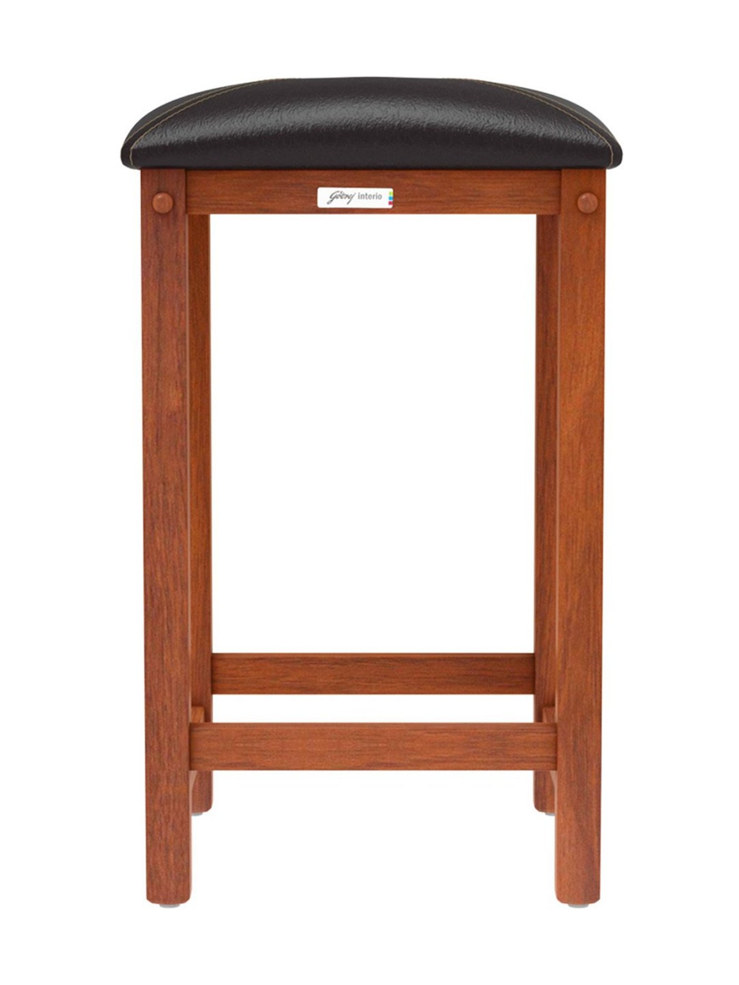 Godrej Interio Clark Counter Brown Solid Wood Standerd Bar Stool - Set of 2