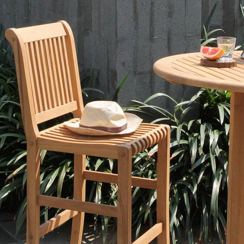 Mosko 3pc Teak Patio Bar Bistro Set - Natural - Cambridge Casual