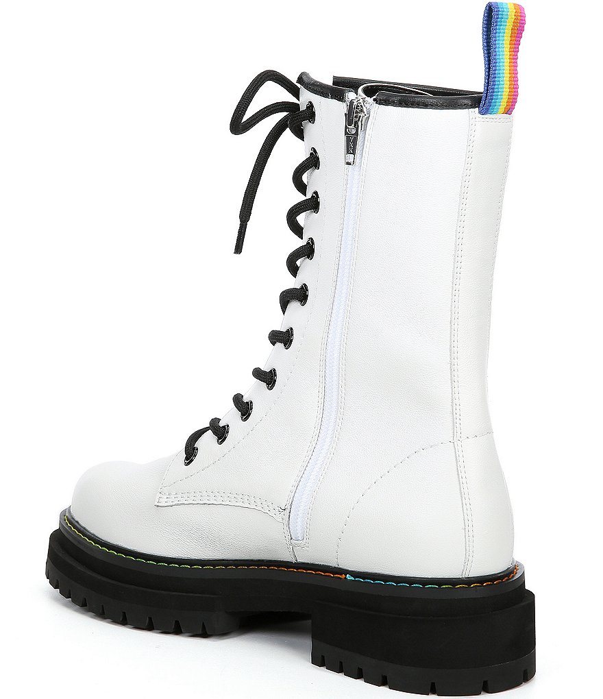 Kurt Geiger London Birdie High Leather Lace-Up Combat Boots