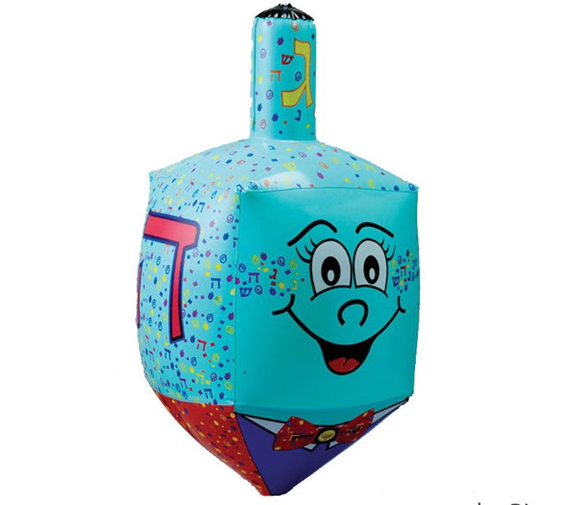 Rite Lite 24" Hanukkah Inflatable Smiley Face Dreidel Decoration - Blue/Red