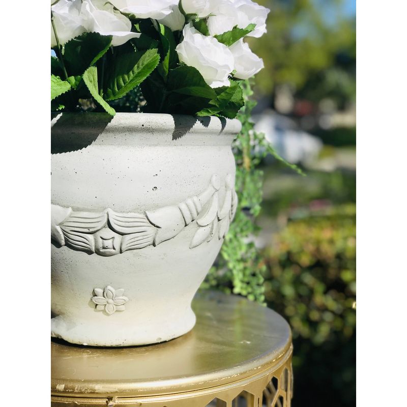 9" Kante Lightweight Classic Flower Garland Planter Light Gray - Rosemead Home & Garden, Inc.