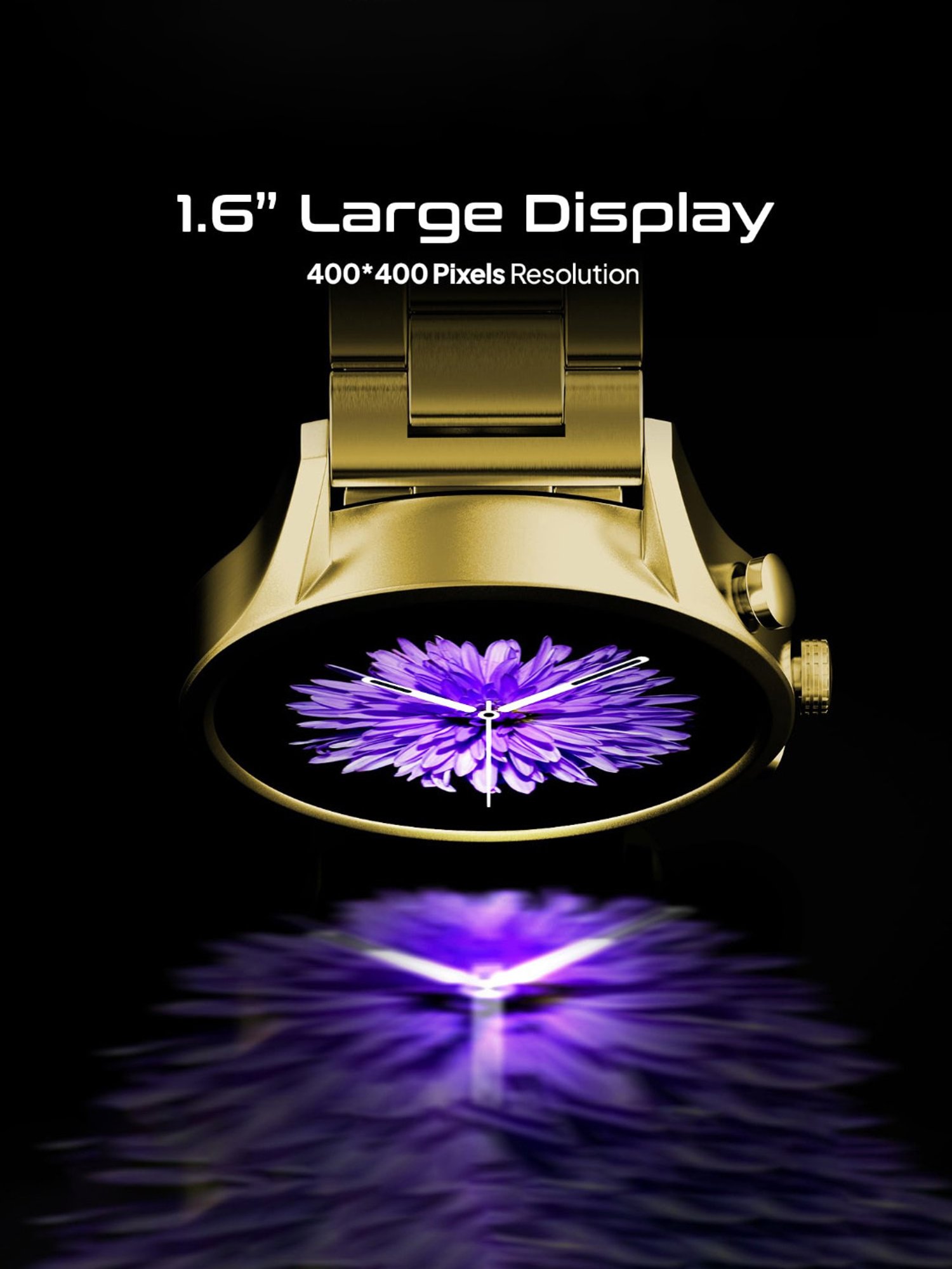 Fire-Boltt Infinity Luxe BT Calling Smartwatch with 1.6 inch HD Round Display (Gold)