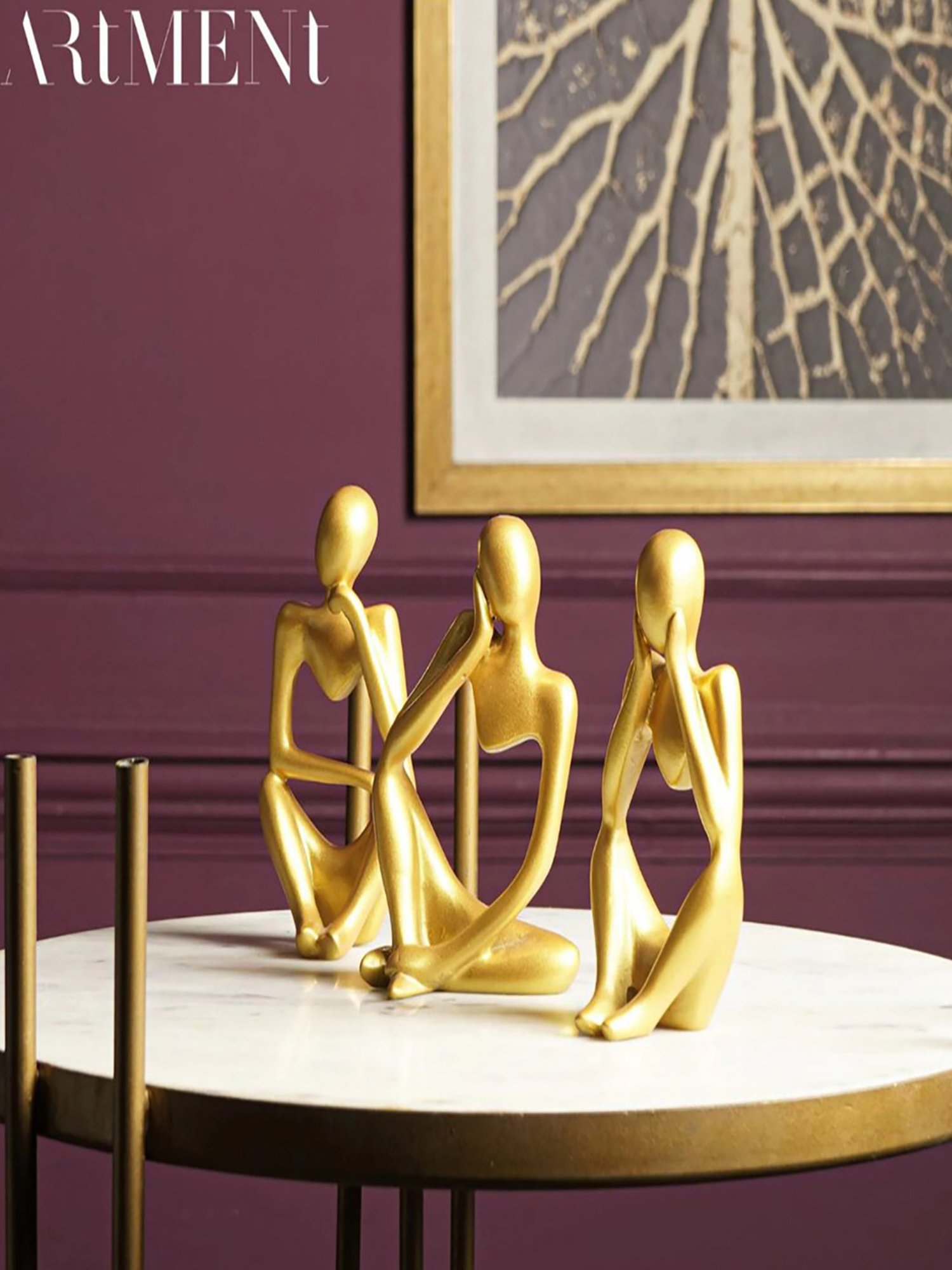 The Artment Gold Resin Abstract Thought Thinker Accent