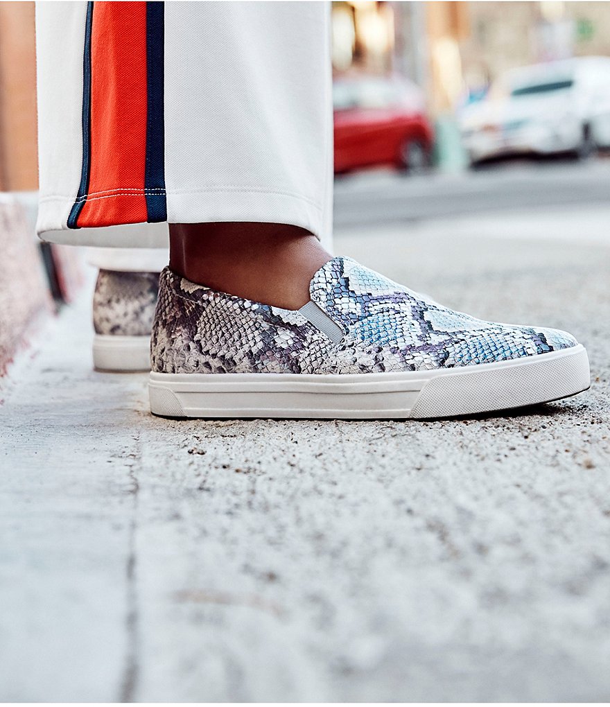 Naturalizer Aileen Snake Print Leather Slip-On Sneakers