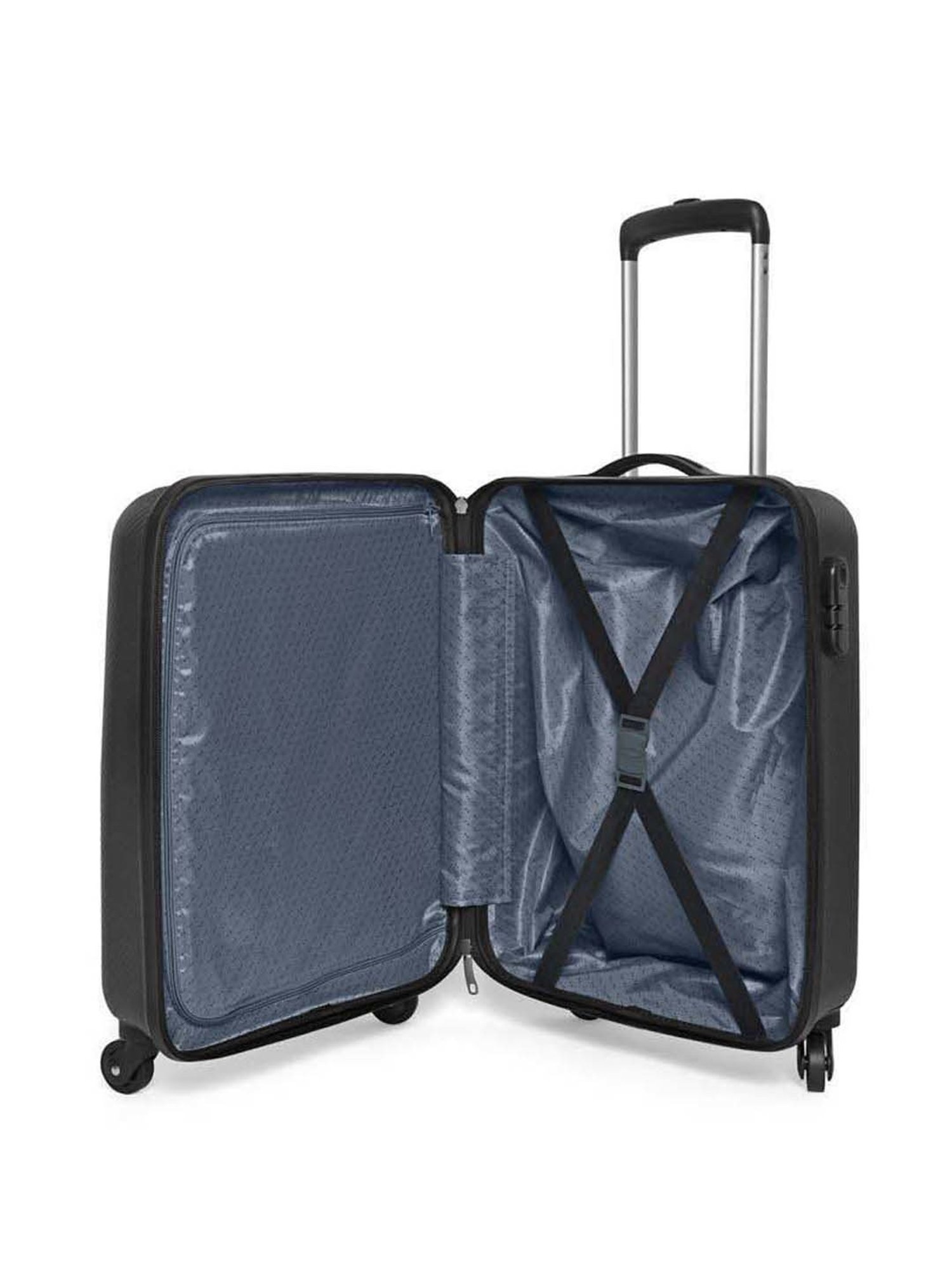 Aristocrat Black Pearl Black Solid Hard Cabin Trolley Bag - 49 cm