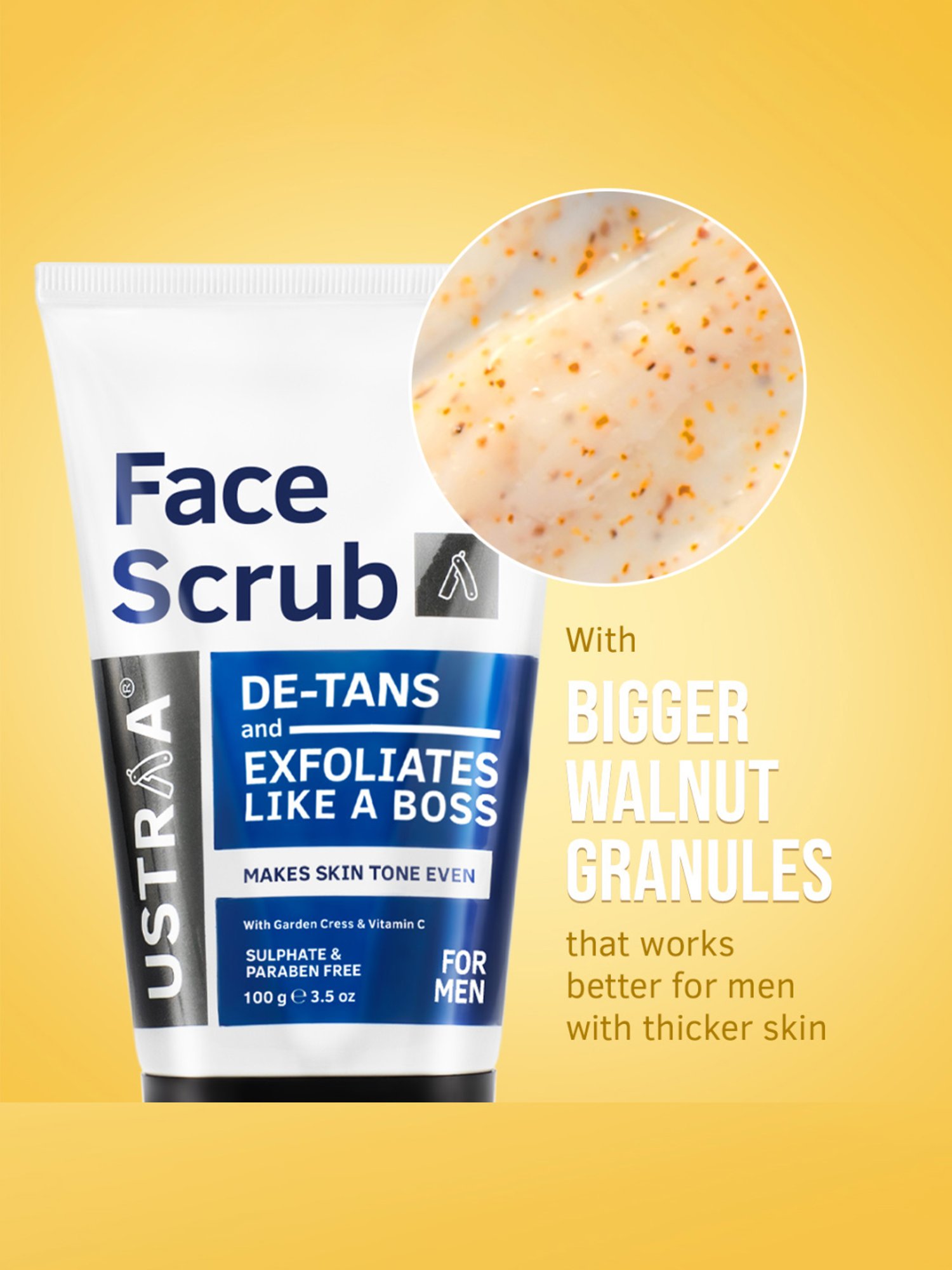 Ustraa Face Wash Oily Skin, Face Mask Oily Skin & DeTan Scrub