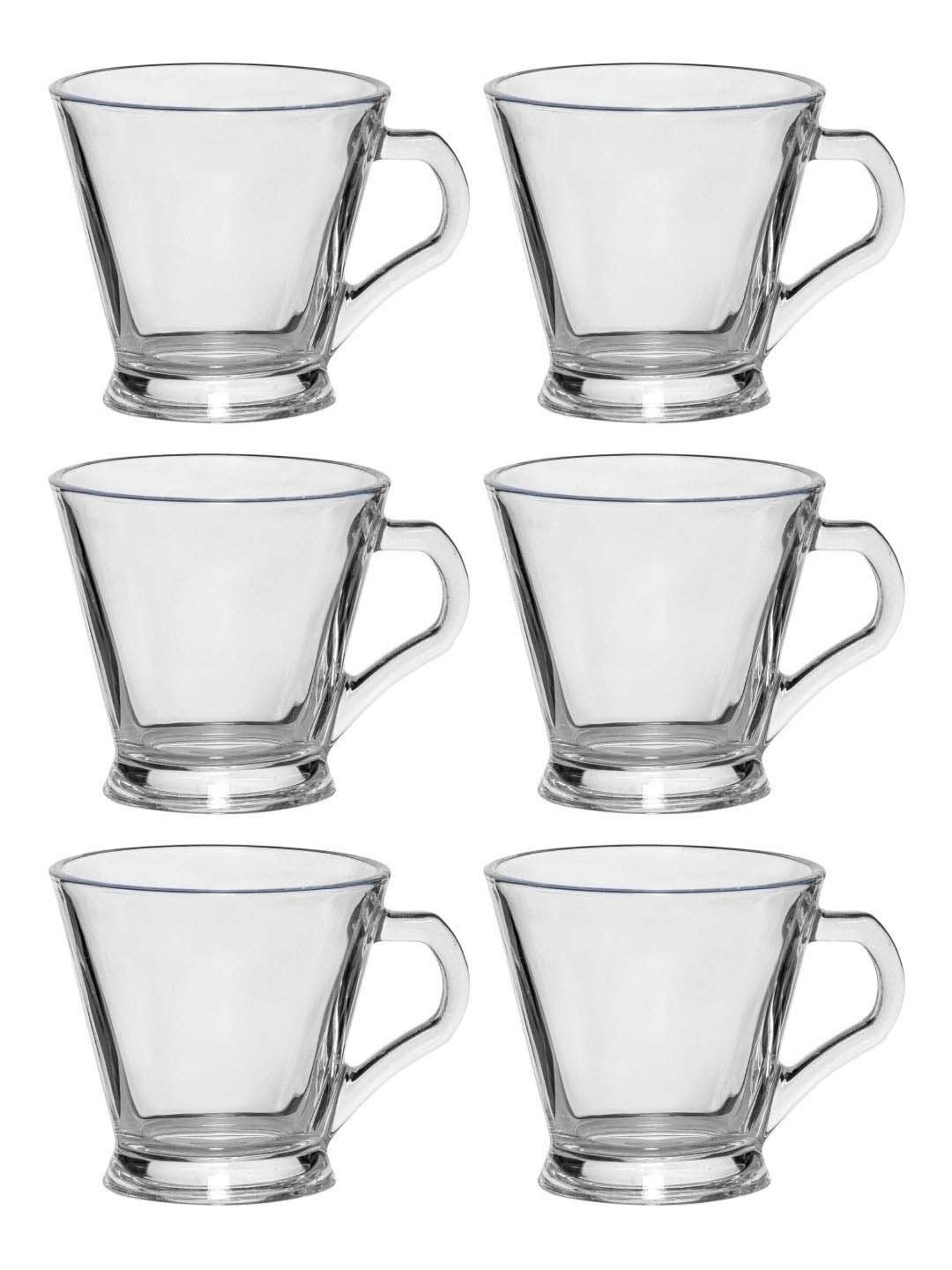 Goodhomes Transparent Glass Coffee Mug (0.18 L) - Set of 6