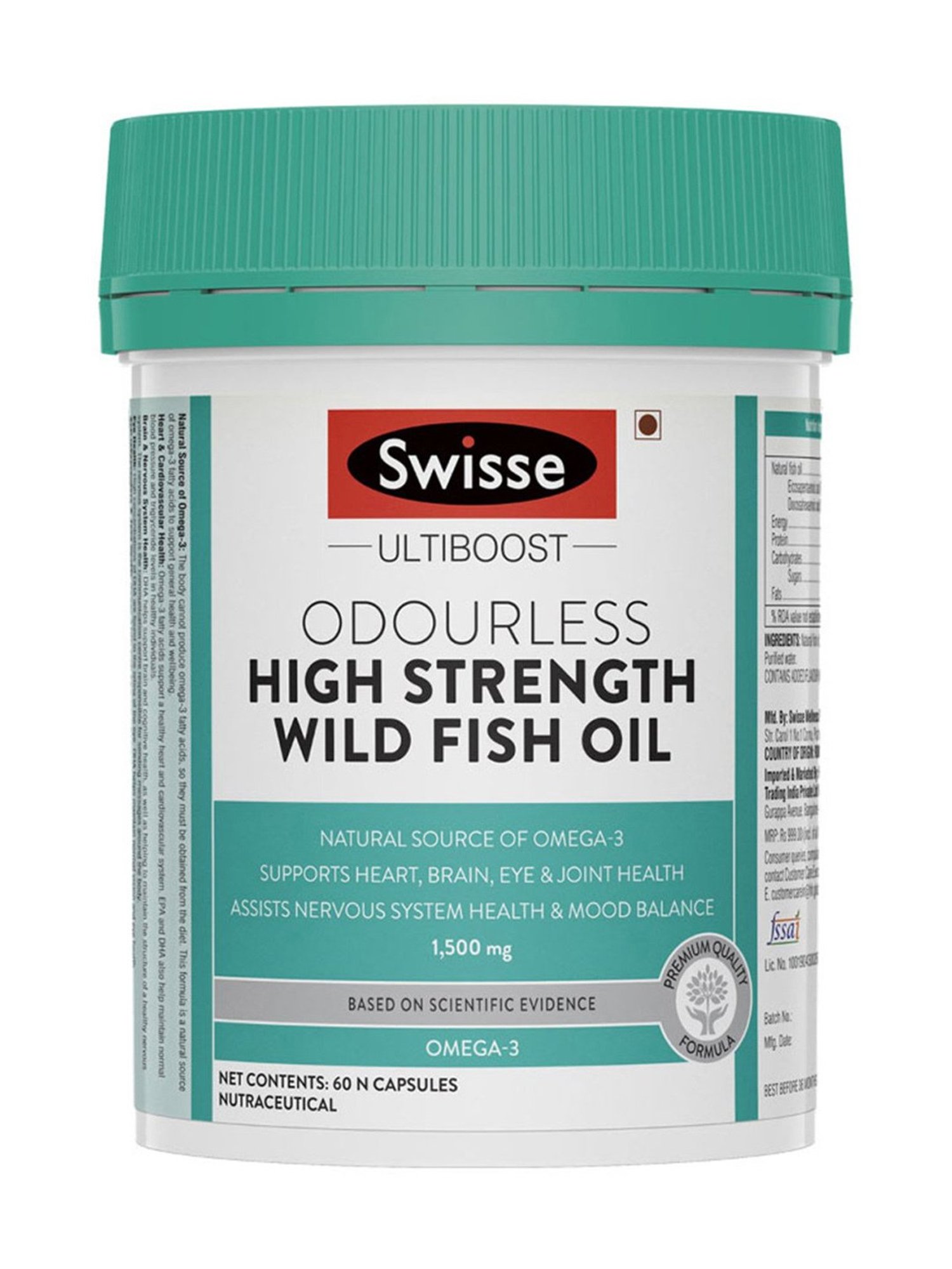 Swisse Ultiboost Odourless High Strength Wild Fish Oil - 60 Tablets