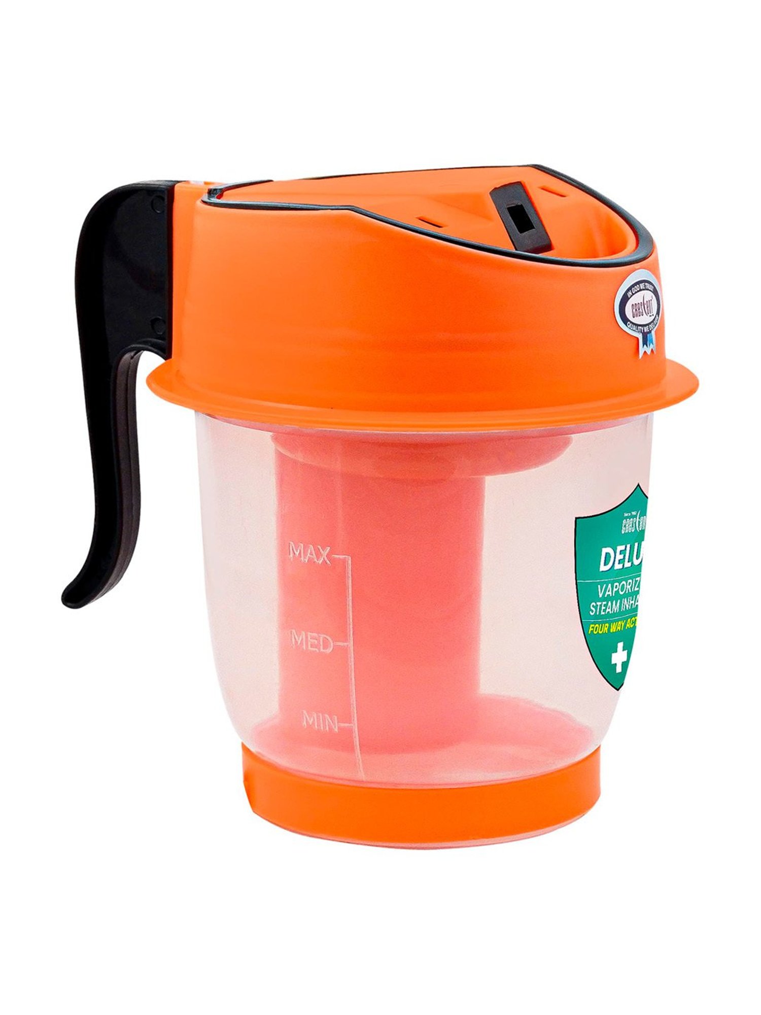 Crescent Delux Facial Steamer Vaporizer for Cold & Cough, Separate Water Storage Container (Orange)