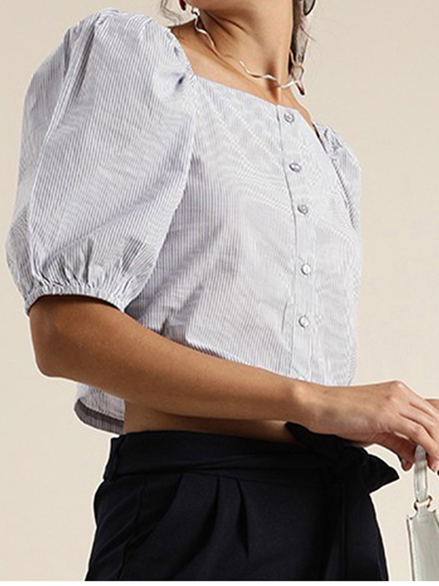 Marie Claire Blue Striped Top